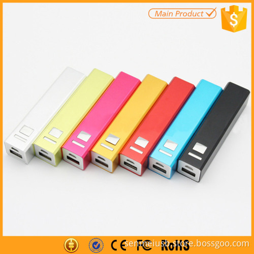 Aluminum Square Tube Powerbanks Portable Power Bank 2600mAh